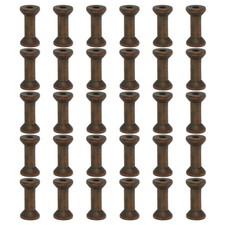 30Pcs Wooden Empty Spools Unfinished Wood Thread Bobbins 1.6"x0.9" Dark Brown