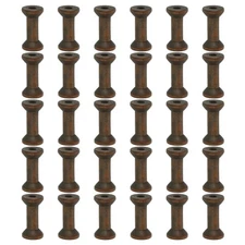 30Pcs Wooden Empty Spools Unfinished Wood Thread Bobbins 1.6"x0.9" Dark Brown
