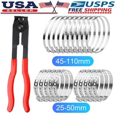 Universal Adjustable Axle CV Boot Joint Crimp Clamps W/ Clamp Tool Pliers 20X