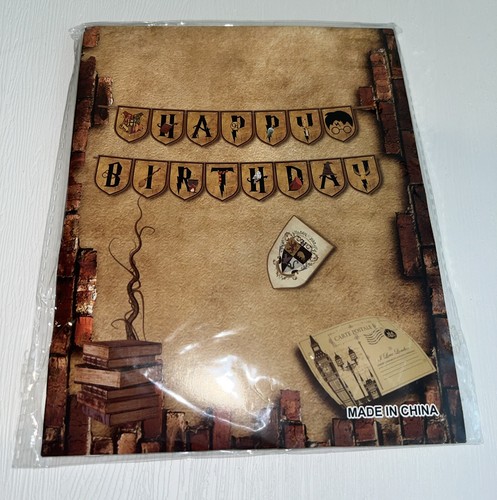 Harry Potter Happy Birthday Banner Party Supplies W/swirl Handing Decor - Picture 3 of 4
