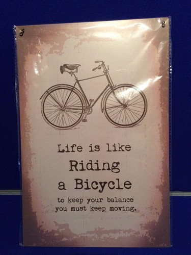 NEW WRAP Vintage Metal Sign Life is Like . a song . riding a bicycle . a camera - Picture 4 of 8