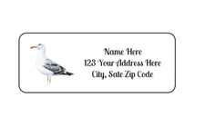 30 Seagull PERSONALIZED RETURN ADDRESS LABELS 1 in X 2 5/8 GLOSSY