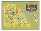 Imperial Polk County Central Florida Map circa 1950's Lakeland, Davenport, etc.
