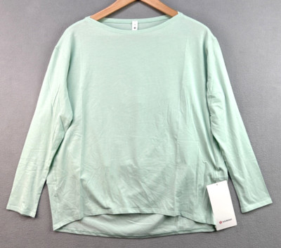 Lululemon Back In Action 4 Delicate Mint Green Long Sleeve Shirt LW3CE0S Pima