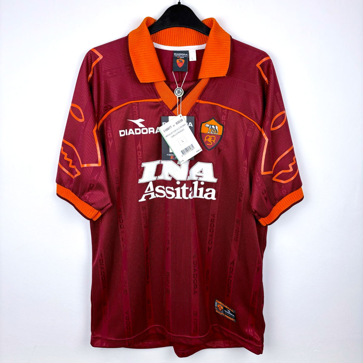 Original BNWT AS Roma 1999/2000 Home Football Shirt Maglia Calcio