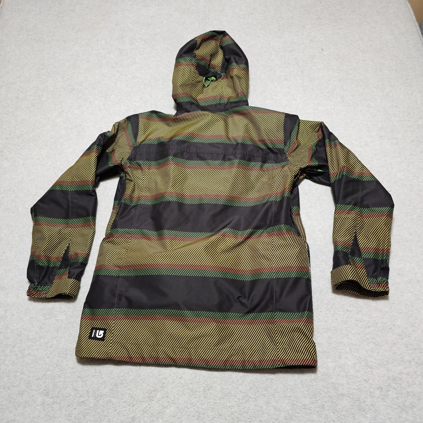 burton dryride striped hooded jacket