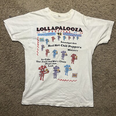 Vintage 1992 LOLLAPALOOZA T-shirt Pearl Jam Soundgarden Chili Peppers Ice CubeXL