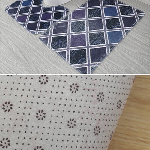 3 Piece Printed Bathroom Rug Set, Bath Mat, Contour Rug, Toilet Lid Cover Soft  - Picture 7 of 35