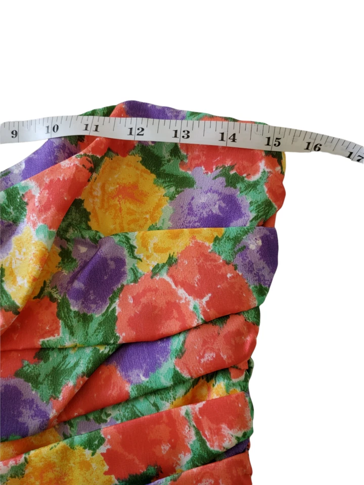 VTG Scarlett Nite Womens Cocktail Dress SZ 9/10 Modern 4/6 Peplum Floral 1980s - Image 2 of 4