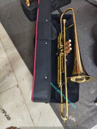 TROMBONE 3 VALVE WITH SPIT VALVE ADDED OF PURE BRASS IN POLISH +CASE + FREE SHIP - Picture 10 of 24
