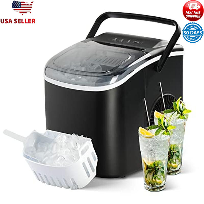 Portable Ice Maker 26lbs Daily Self-Cleaning Compact for Home Office RV Travel-image