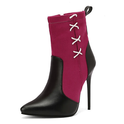 Women's Pointed Toe Stiletto Ankle Boots Side Zipper Fall Winter Fashion Shoes