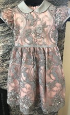 LESY FIRENZE Made in Italy CHILDREN GIRLS LUXURY DRESS Pink Grey Girls Size 4