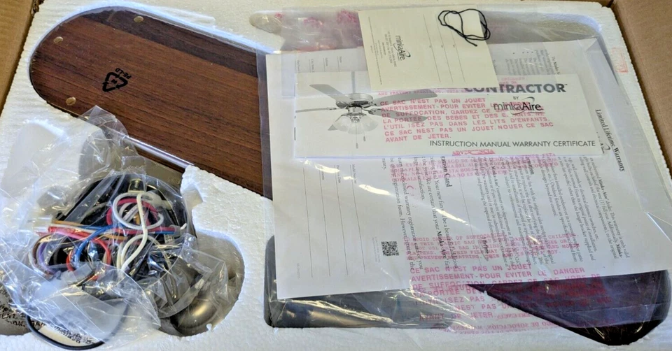 MINKA AIRE 52" 3-LIGHT CEILING FAN IN BRUSHED STEEL WITH 5 WALNUT BLADES F647-BS - Image 3 of 4