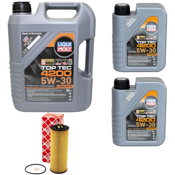 MotoröL Set 4200 5W-30 Liqui Moly 7 Liter + ÖLfilter FüR VW Passat Variant 2.5-image