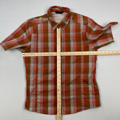 Arcteryx Shirt Mens Small Short Sleeve Plaid Button Front Zip Pockets Casual - Picture 4 of 6