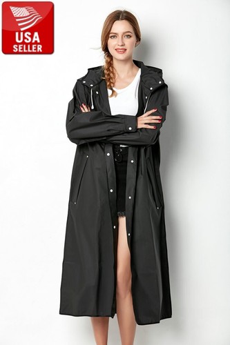 Beautiful Black EVA Womens Raincoat 
