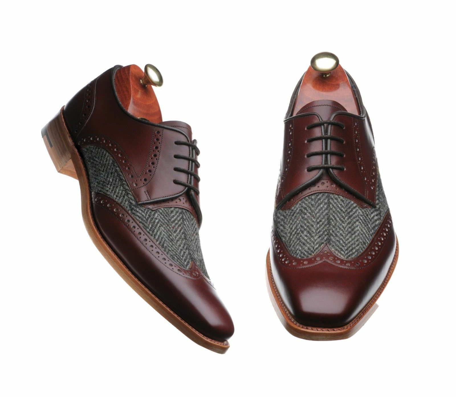 Handmade Mens Two tone Wing tip Dress 