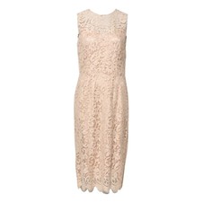 DOLCE & GABBANA Dress Beige Floral Lace Sleeveless Sheath IT36/US2/XS 2440usd