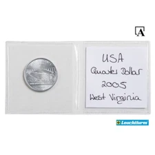 Leuchtturm Münzhüllen Münz Hüllen Taschen für 2 Münzen bis 42mm Menge wählen