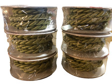 Gold Cord Spool 3/8" 2-Ply Twist Cord Lot of 6 Decorate Tree Wreath Floral Gifts