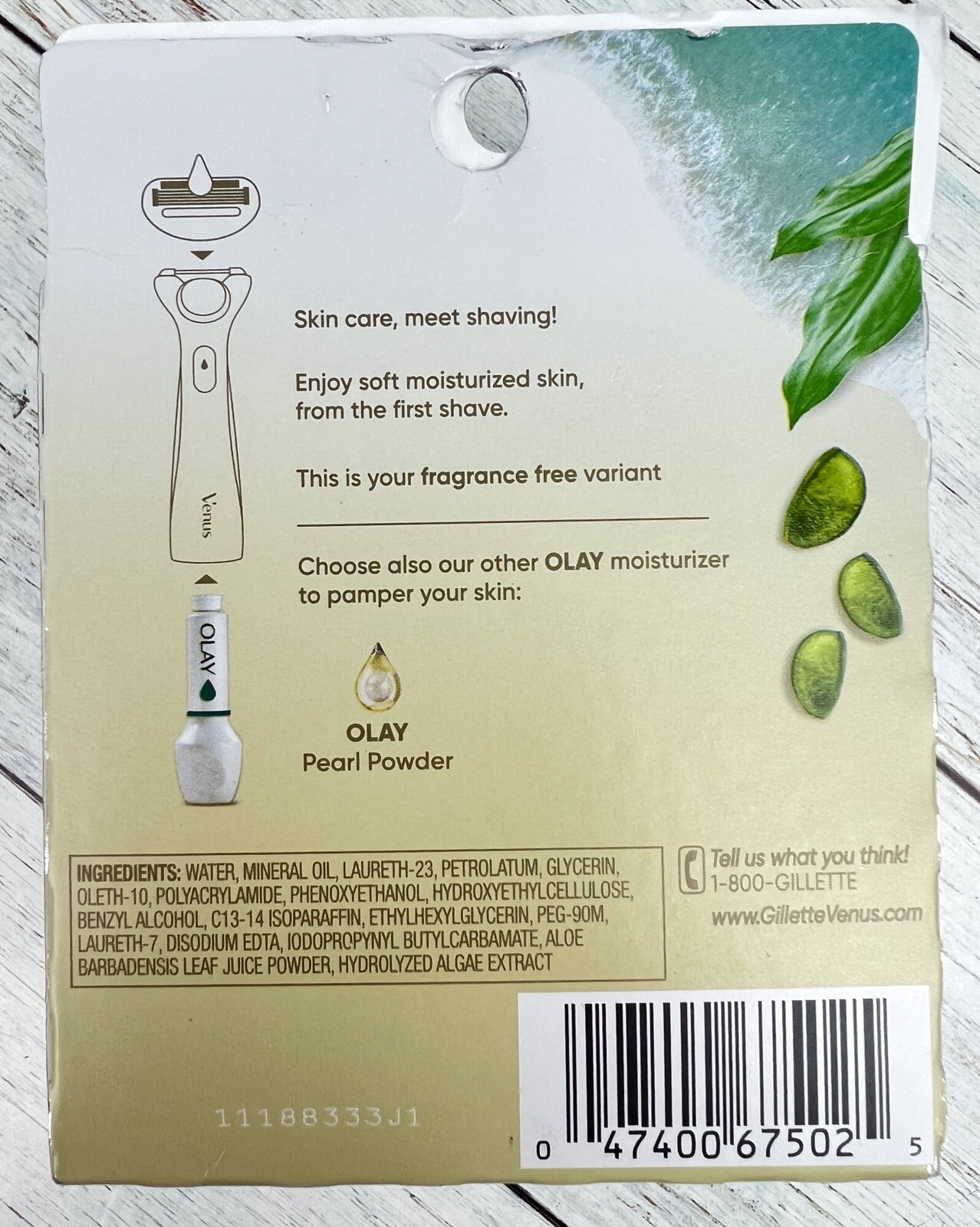 Gillette Venus Radiant Skin Bottle Replacement Olay mosturizer Aloe 3 boxes