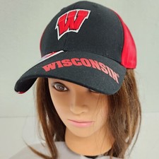 Wisconsin Kids Hat Black Red Adjustable