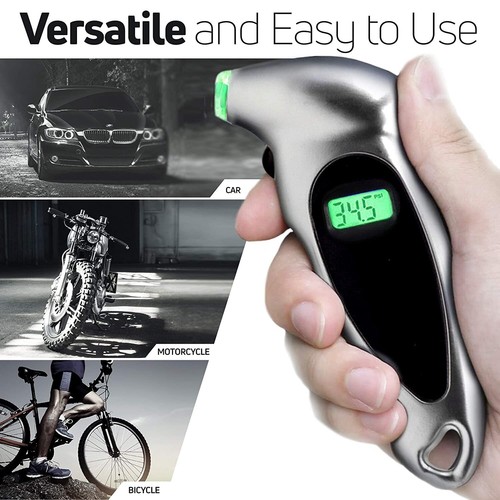 Digital Tire Pressure Gauge – Backlit Air Checker Tool for Bikes, Cars, Trucks - Picture 2 of 4