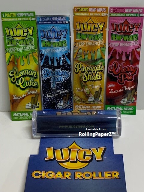 juicy tobacco wraps JUICY JAY WRAPS CIGAR ROLLER COMBO LEMON CAKE BLACKBERRY CHERRY PIE  PINEAPPLE