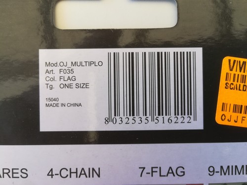 Fascia leggera protezione collo moto e scooter OJ Flag motivo bandiera italiana - Foto 4 di 24