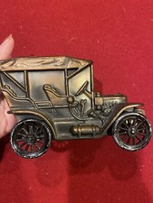 Metal Bank-Vtg Banthrico of Chicago 1910 Stanley Automobile Coin Truck Bank