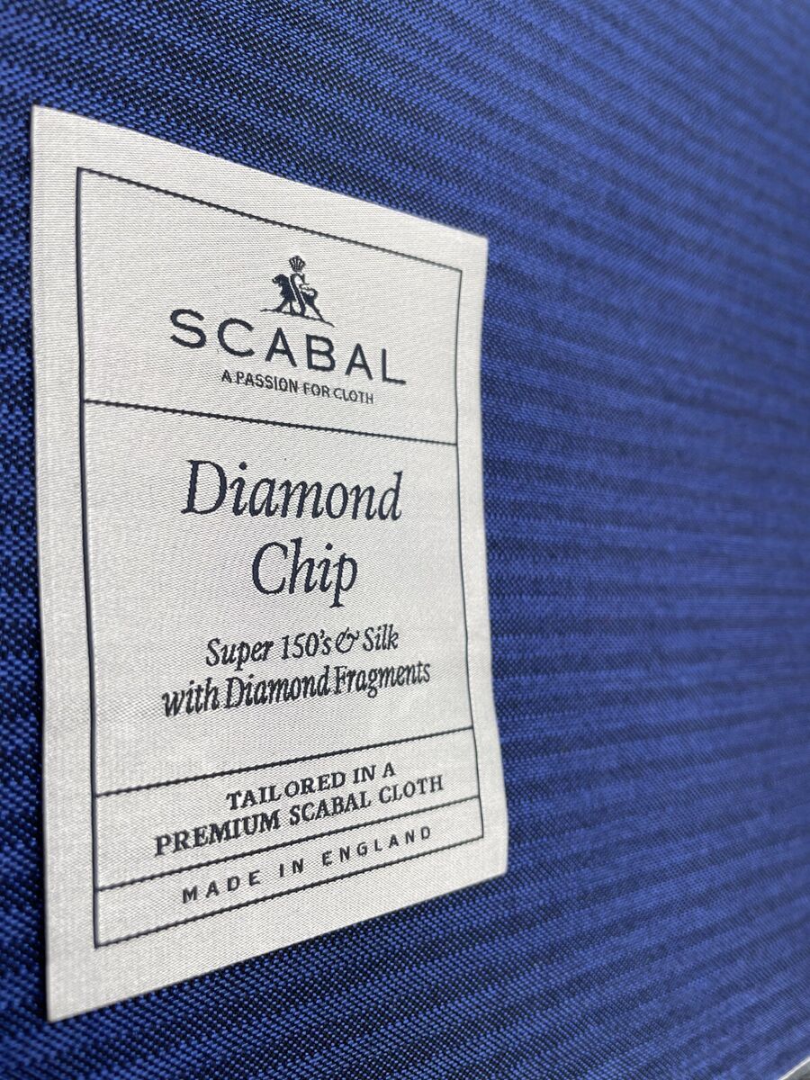 Diamond Chip Suiting Fabric, Made By Scabal, super 150s Wool Diamond Chip Suiting Fabric, Made By Scabal, super 150s Wool
