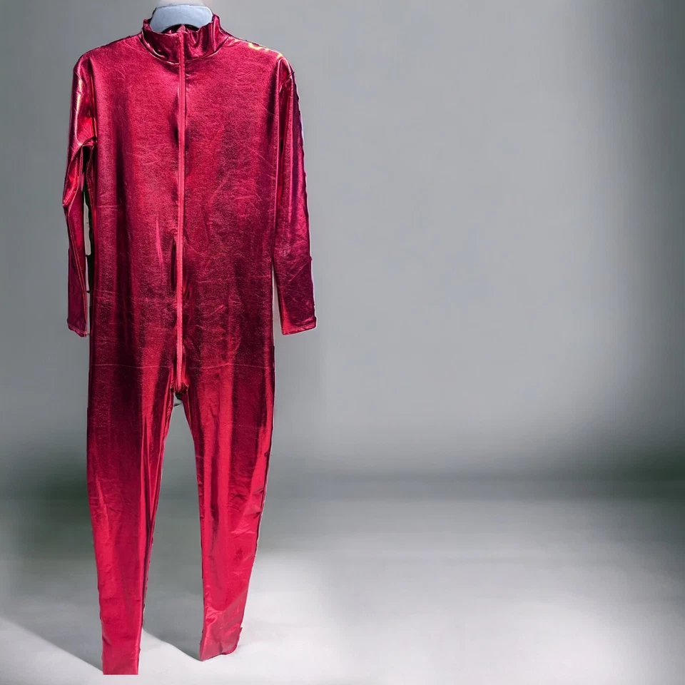 Shimmer & Shine: Dazzle in Red with this XL Metallic Bodysuit! NWOT Unitard — 第 3/4 张图片