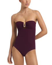 Jets Bandeau One Piece Swimsuit Size 6 New