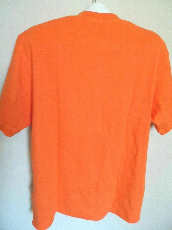 Men's Short-Sleeved Ribbed Henley Shirt, Bright Orange  () - Image 3 of 3