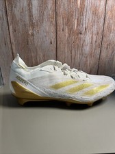 Botines de fútbol Adidas IE4416 adizero Electric Speed para hombre 9,5 dorados blancos nuevos