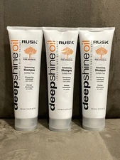 RUSK DEEPSHINE OIL VOLUMIZING SULFATE FREE SHAMPOO FOR HAIR 8.5 OZ EACH - 3 PACK