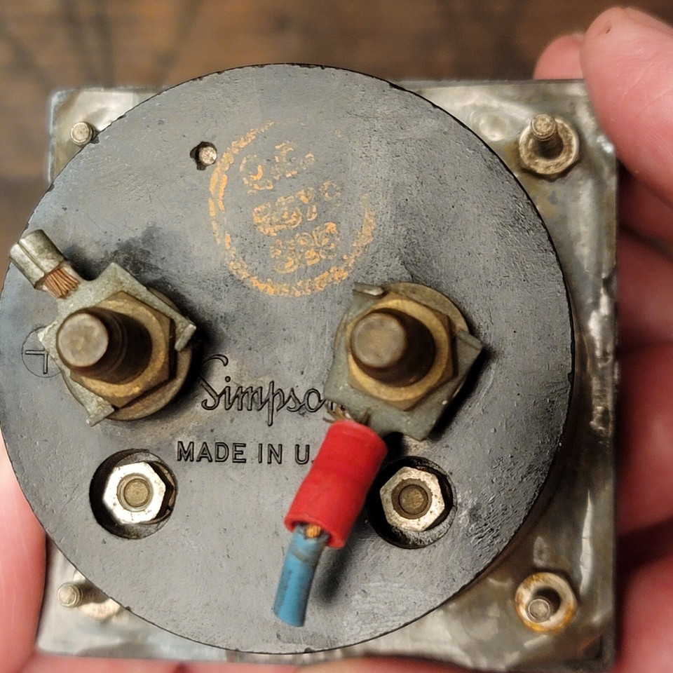 Vintage Mètre AC ampères 0-50 SIMPSON Mètre Jauge steampunk {003