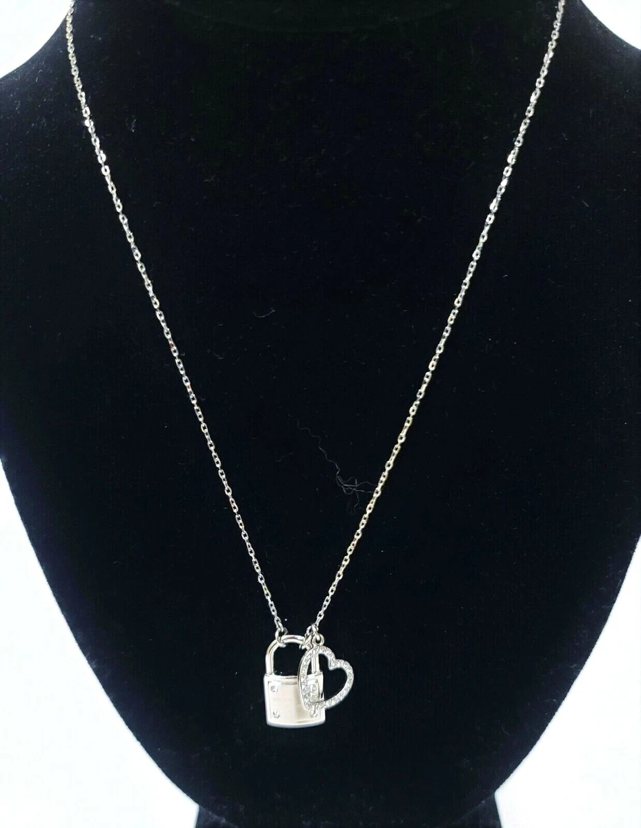 Michael kors hotsell silver padlock necklace