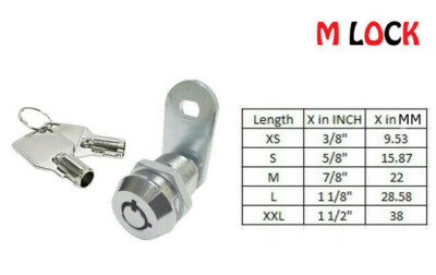 Lot of 16 Tubular Cam Lock 90 degree for Camper Cabinet Toolbox 5 sizes 2400