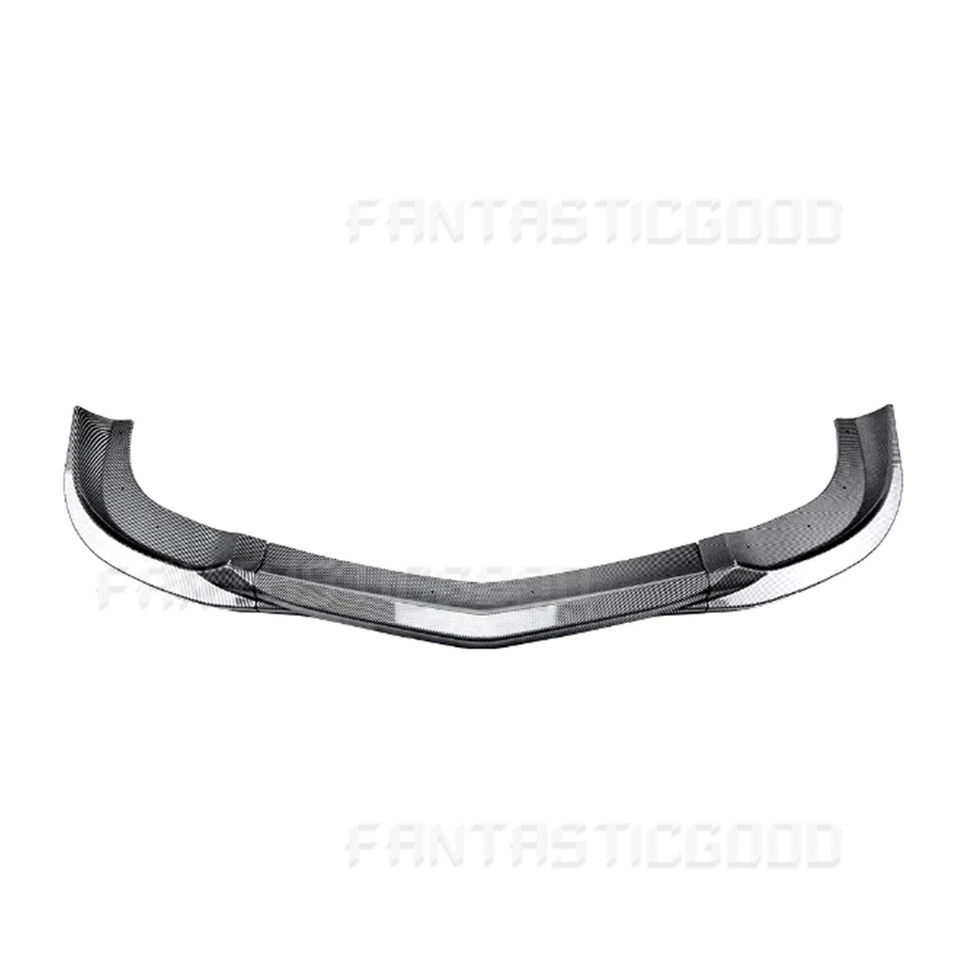 Kit de 3 piezas de labios de parachoques delantero de fibra de carbono para Mercedes Benz W204 C63 AMG 2008-2011 Foto 3 de 4