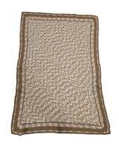 Handmade Afghan Grandma core Quilted Knitted Crochet throw Blanket, 34" X 49"