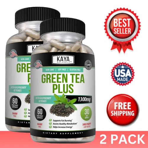 (2 Pack) Green Tea Fat Burner 1200mg 60ct Diet Weight Loss Increase Metabolism