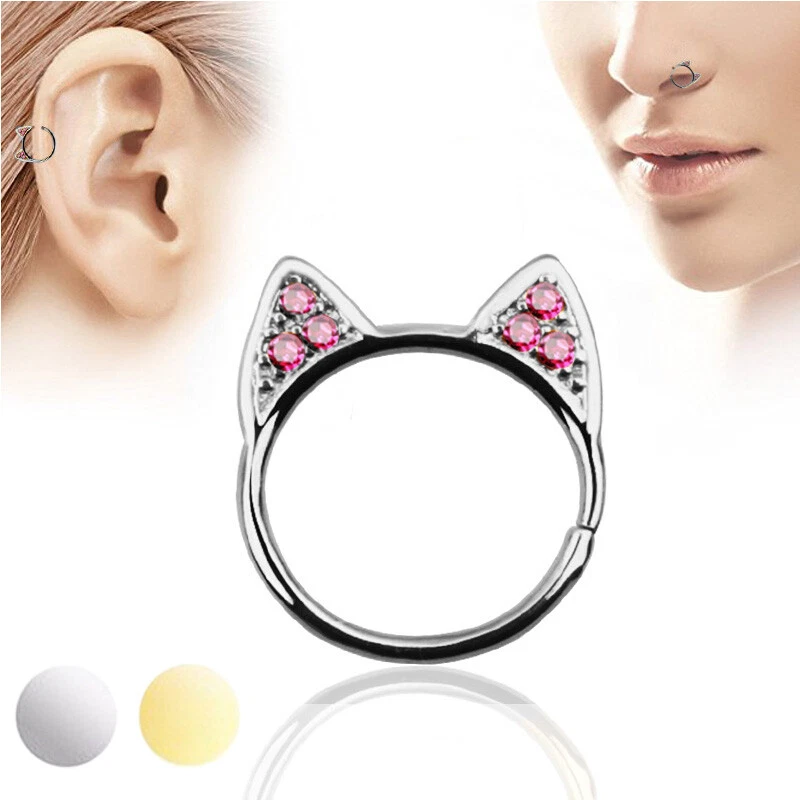 Stainless Steel Zircon Nose Stud Ab S shaped Nose Ring - Temu