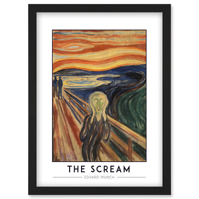 Edvard Munch The Scream Expressionist Painting Framed Wall Art Picture Print A4