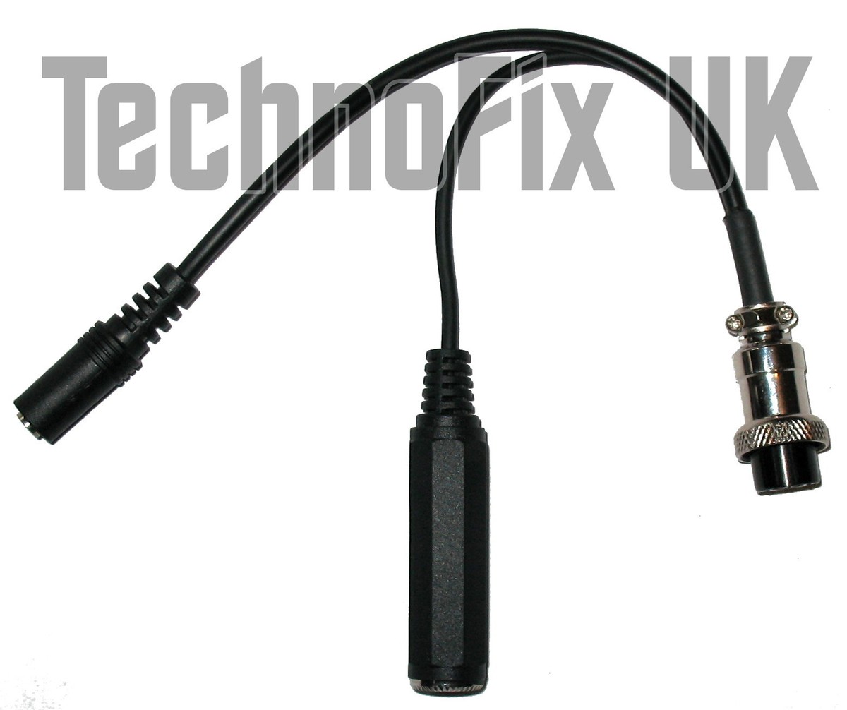 Cable for Heil headsets 3.5mm jack to 8 pin round for Yaesu, AD-1