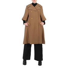 Chloe Utilitarian Double-breasted Cropped Sleeves Coat, Brand Size 36 (us Size