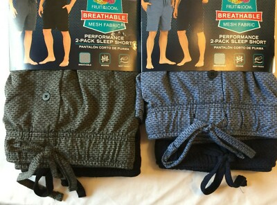 NWT Fruit of Loom Men Performance Sleepwear Lounge SHORTS Sleep Mesh  Small