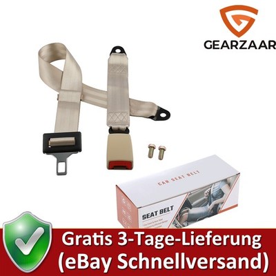 Beckengurt 2 Punkt Sicherheitsgurt LKW Auto PKW Boot E4 Beige für VW Golf Audi