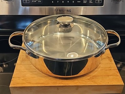 Wolfgang Puck Stainless Steel Casserole Skillet Pan + Lid 10''
